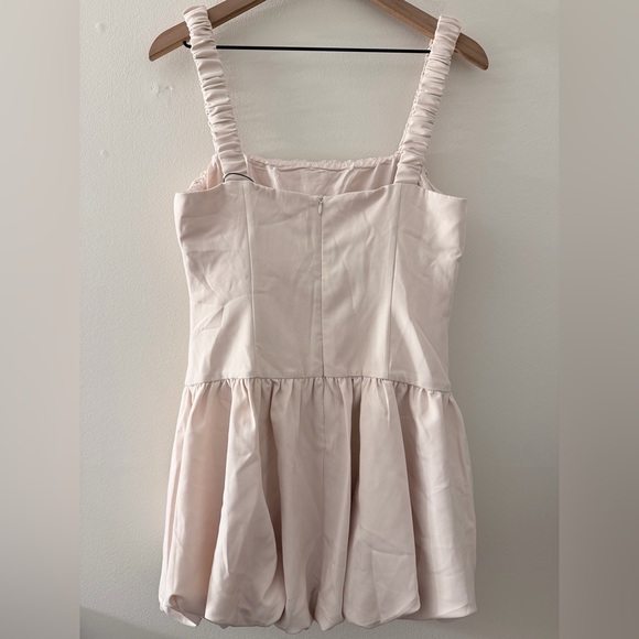 MORE TO COME cream Blair Mini Dress puff bubble skirt square neck M - Picture 4 of 8